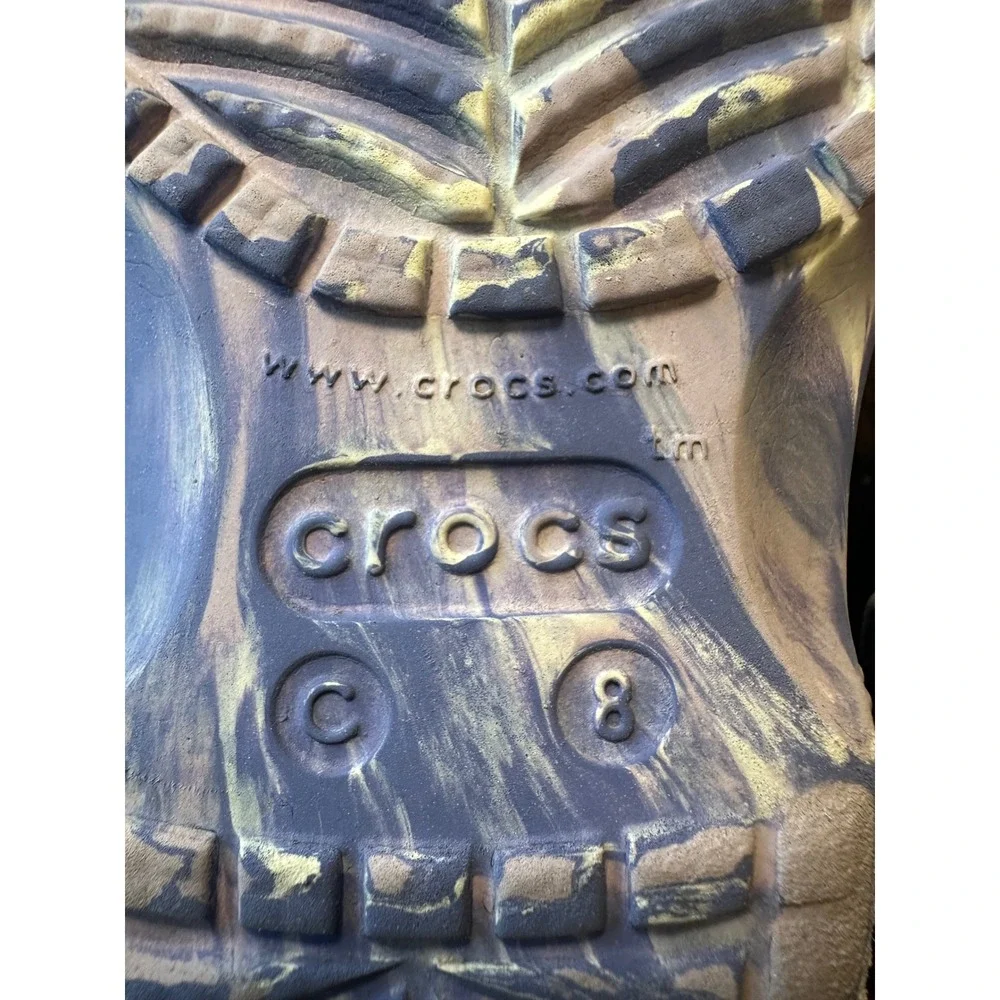 Crocs Kids Classic Marbled Clog Purple White Swirl Minnie Mouse Jibbitz Shoe C8